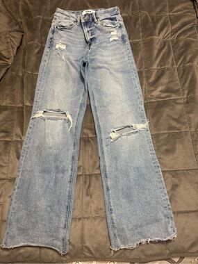 Mica Light Blue Distressed Wide-Leg Women’s Jeans